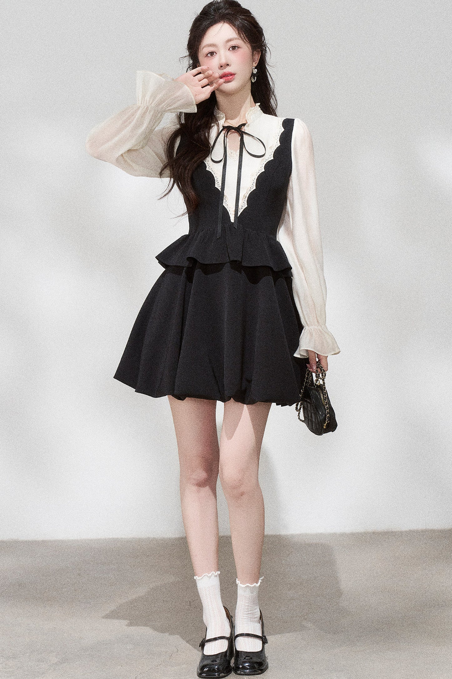 Hepburn Black Floral Dress