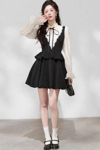Hepburn Black Floral Dress
