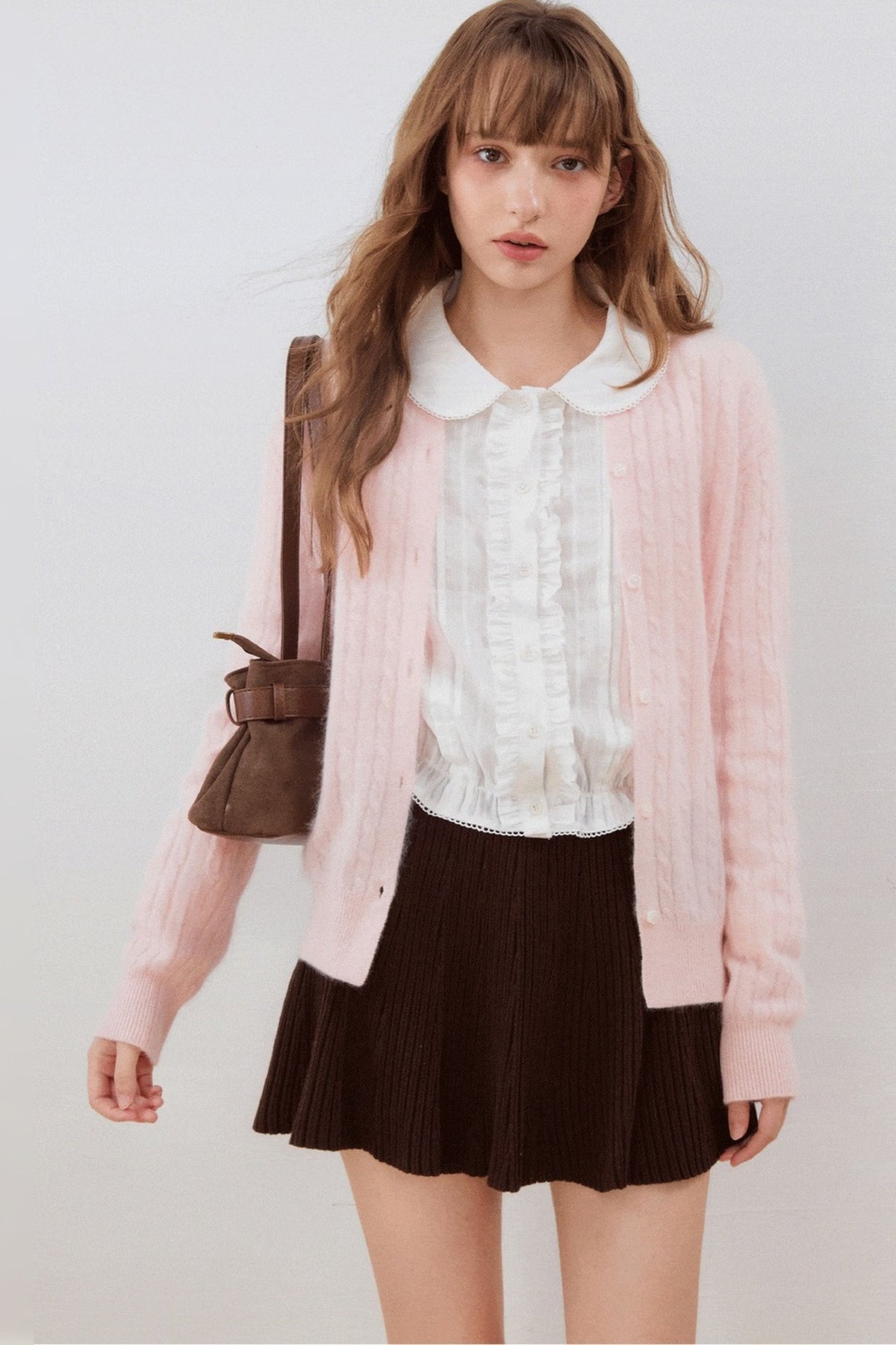 Cashmere Wool Cable Knit Cardigan