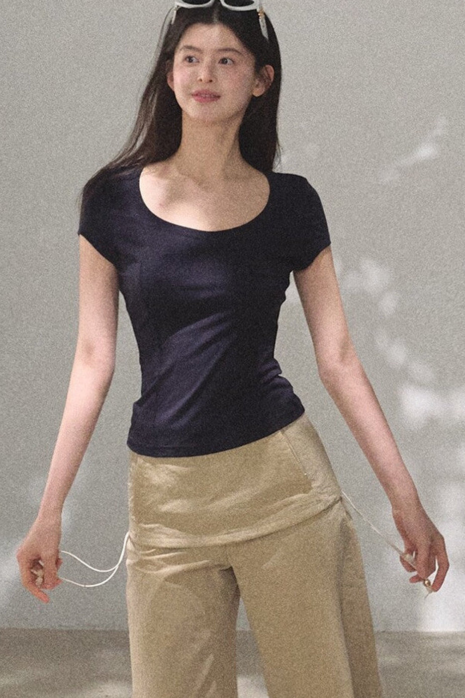 Slim-Fit U-Neck Lyocell Top