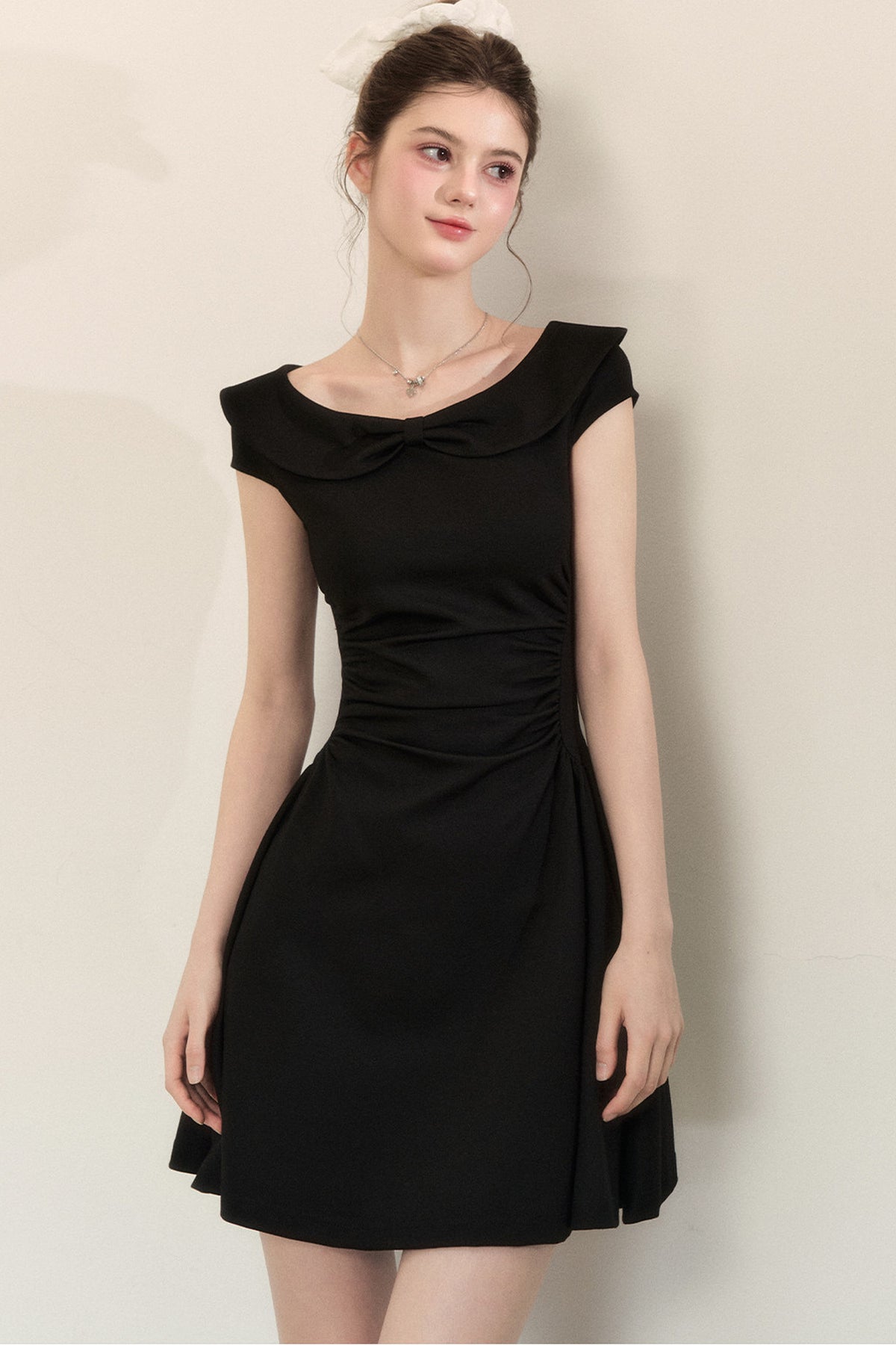 Air Layer Doll Collar Pleated Puffy Dress