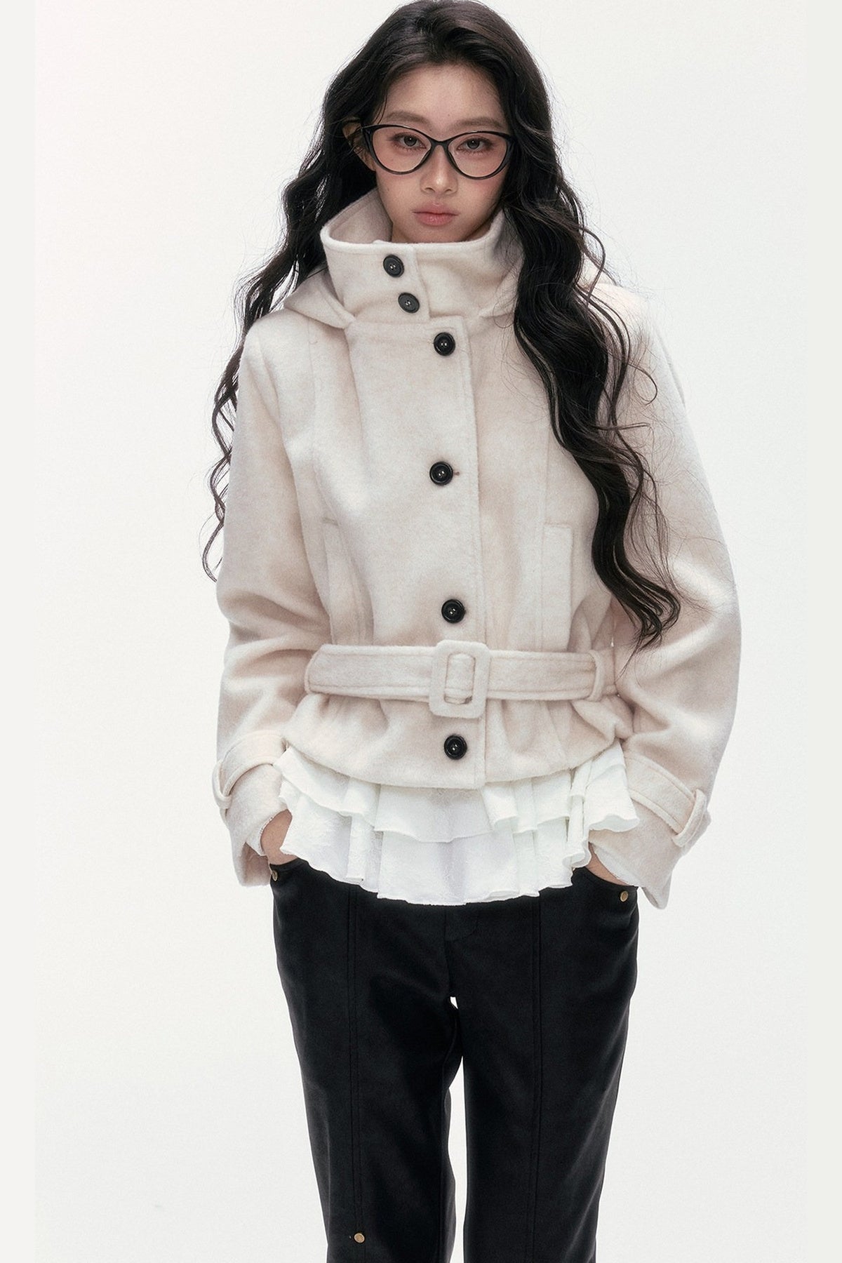 Quilted Woolen Hooded Jacket