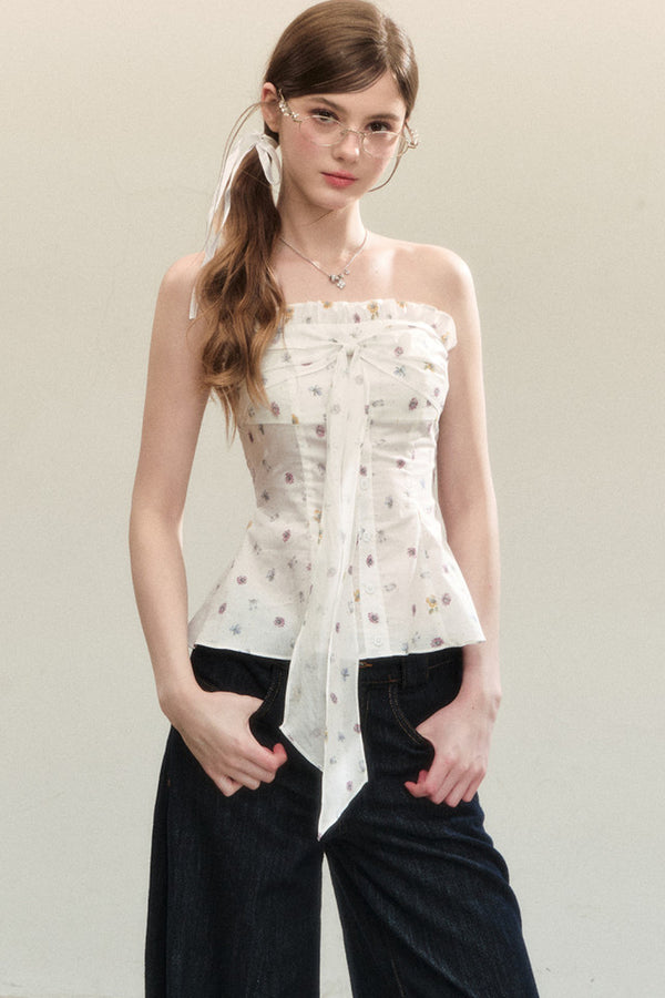 Bow Tie Peplum Tube Top
