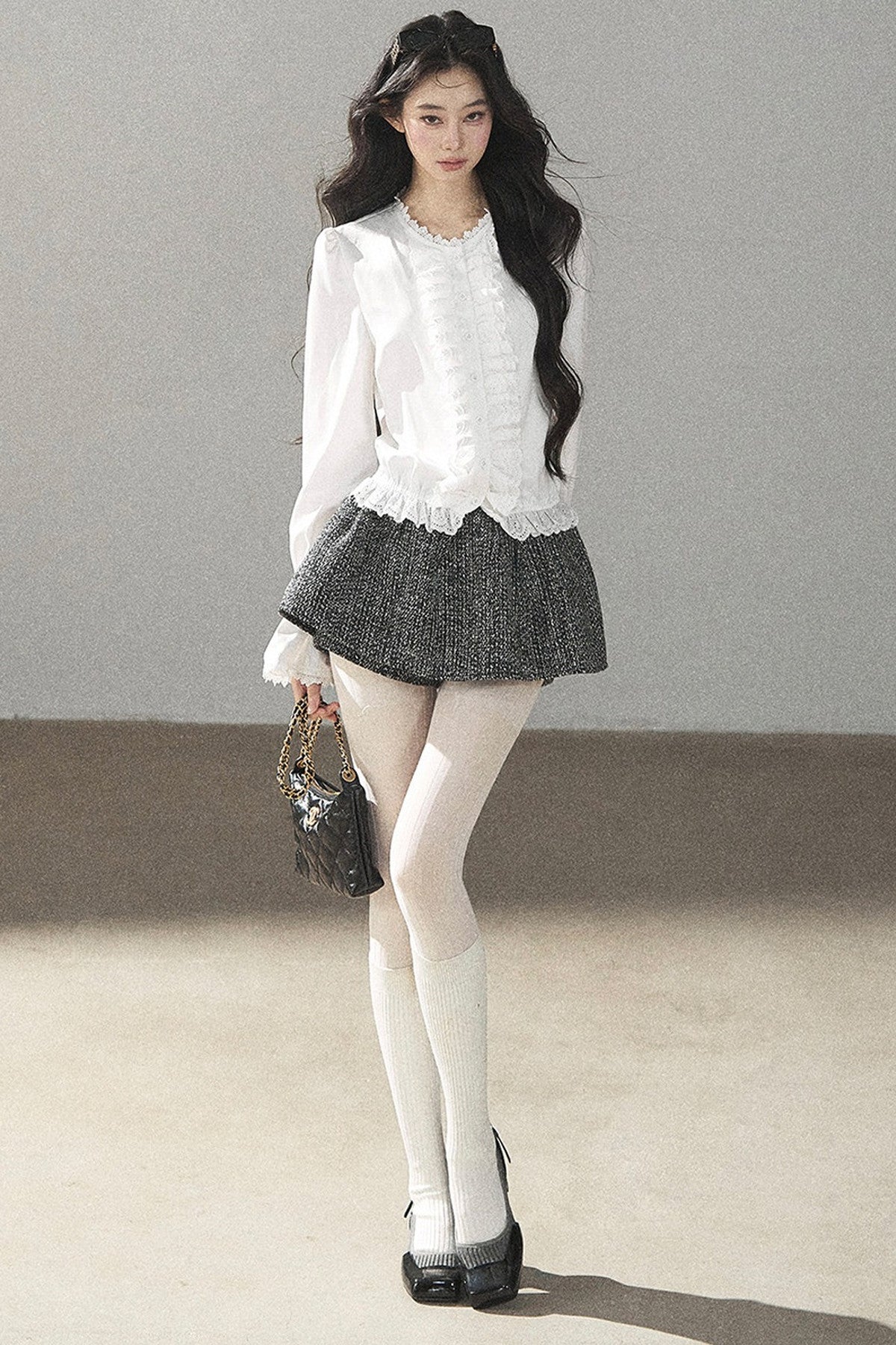 Ruffled Flared Sleeve Top