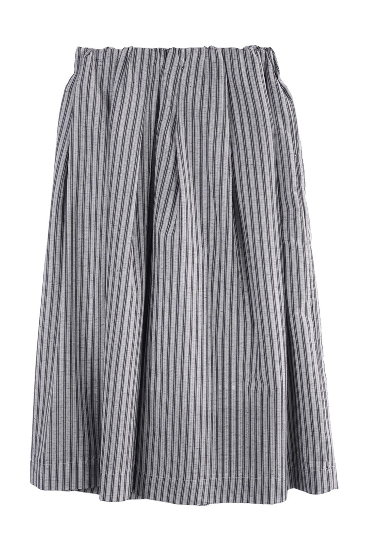 Striped Cotton Linen Pleated Pants