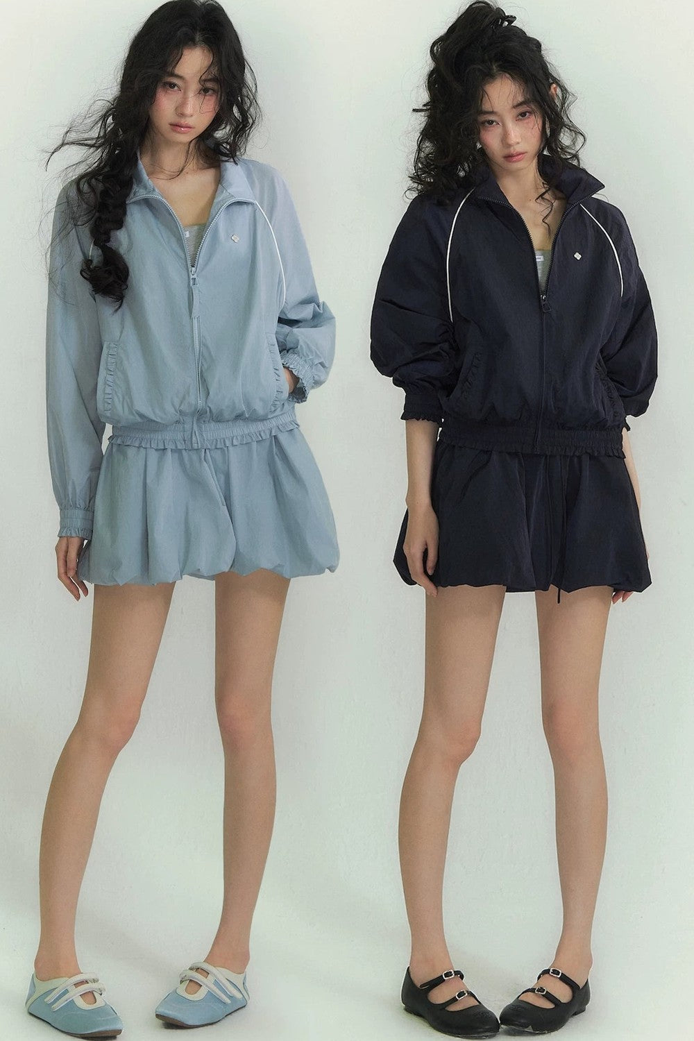 Floral patchwork collar jacket set