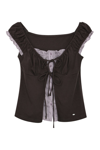 Ruffled Floral Patchwork Top Set-Up