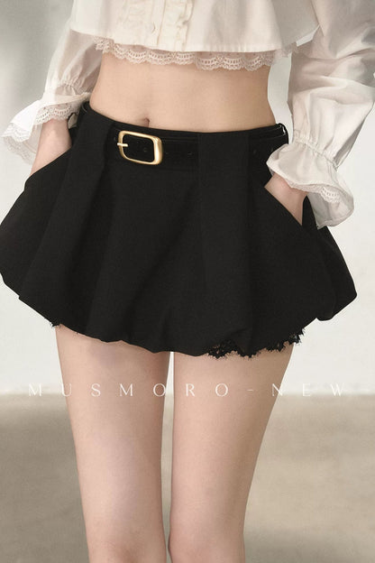 Lace Spliced A-Line Skirt