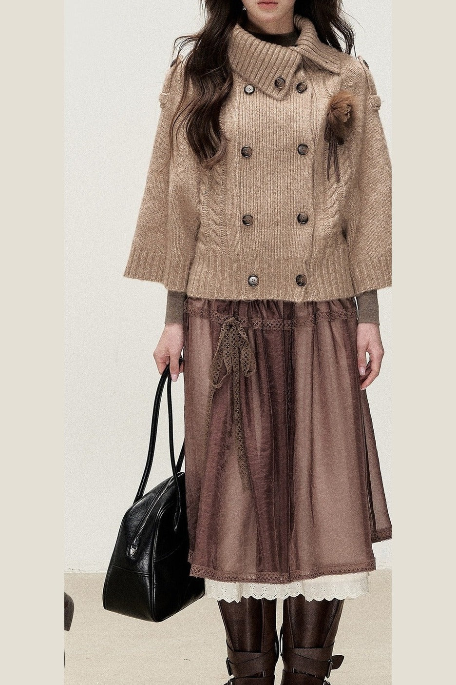 Double-Breasted Knit Jacket