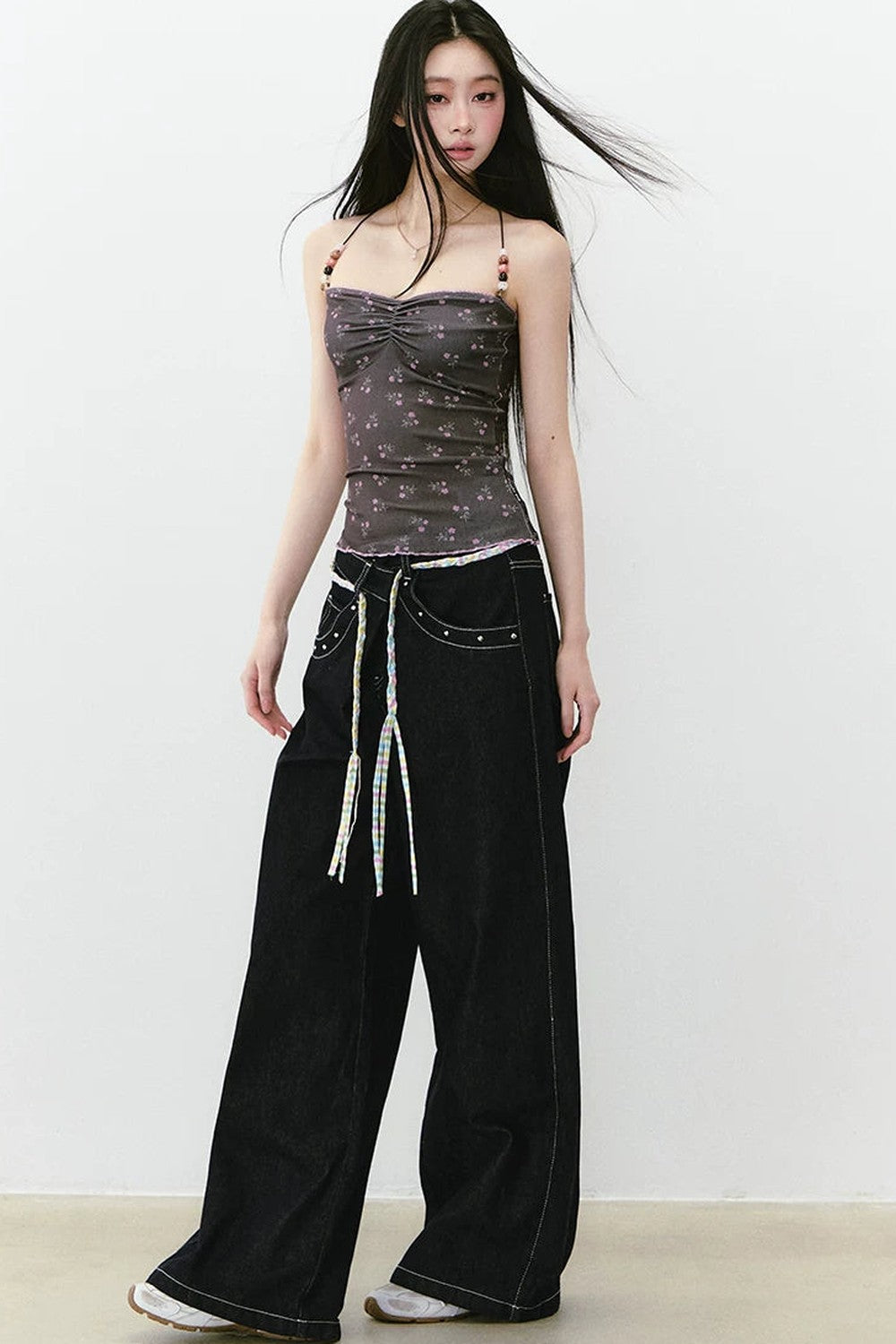 Irregular Waist Wide Leg Jeans