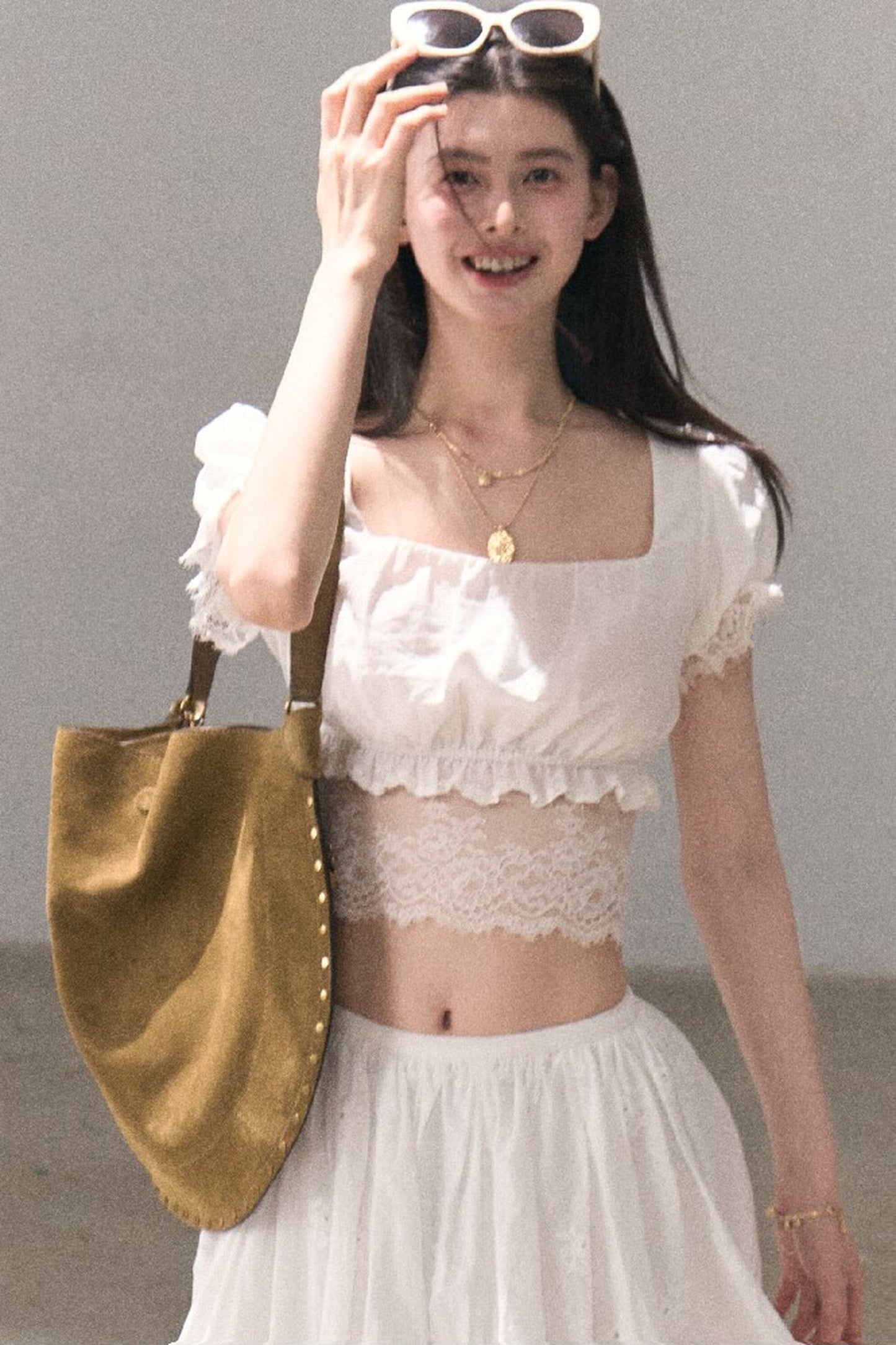 Gardenia Lace Puff Blouse