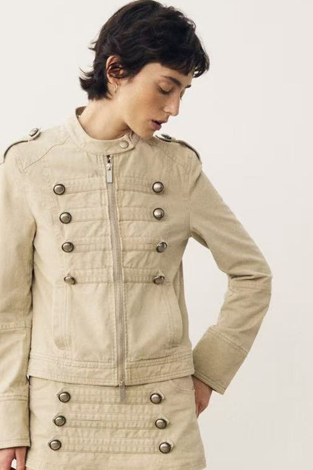 Retro Washed Double-Breasted Jacket
