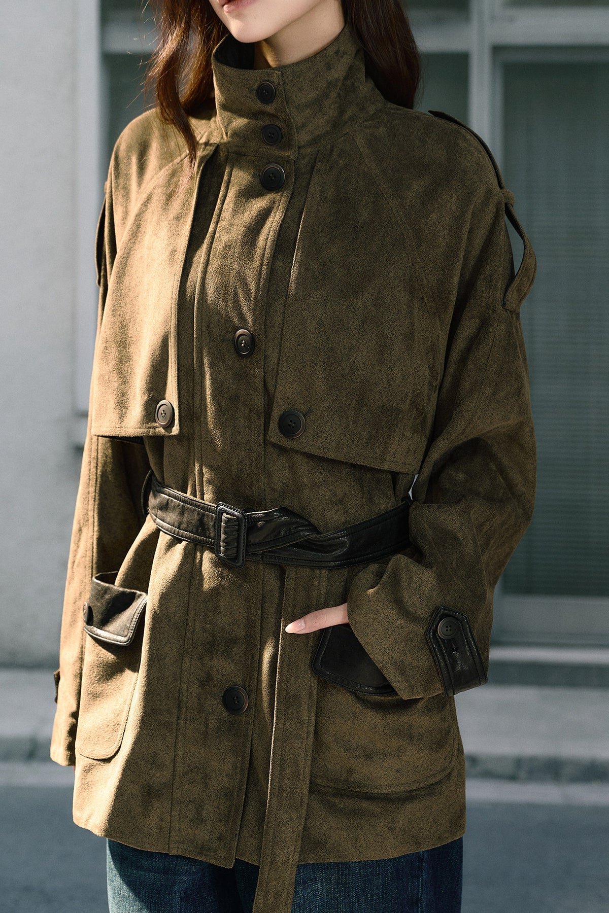 Suede Belted Jacket