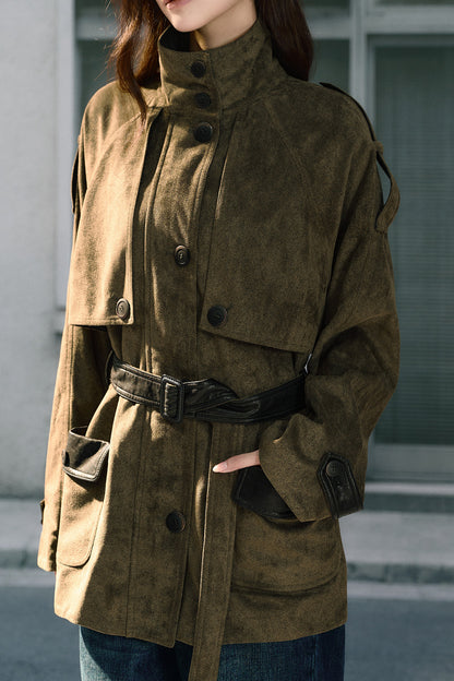 Suede Belted Jacket