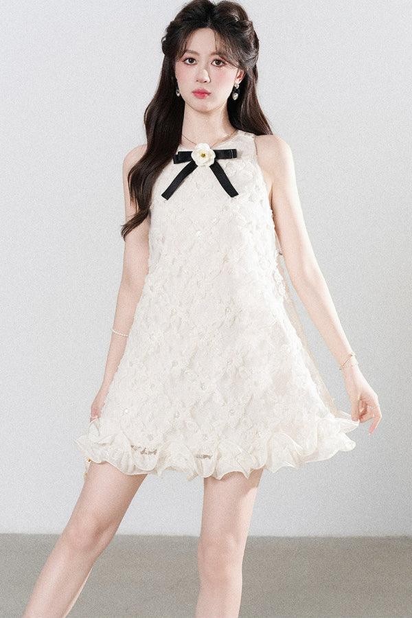 Apricot Halter Neck Dress