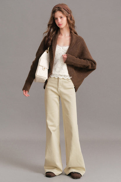 Mid-Rise Flared Flap Pocket Jeans