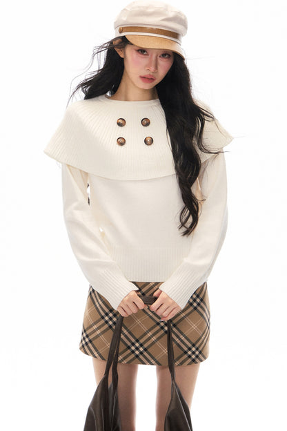 Skirt and Shawl Knit Top Set-Up