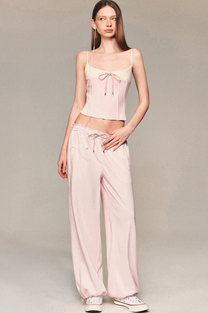 Slim-Fit Color-Block Camisole and Pants Set-Up