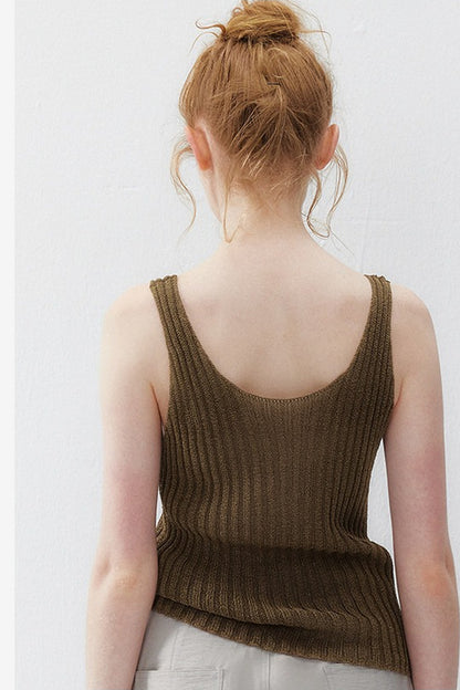 Hollow Ribbed Knit Camisole