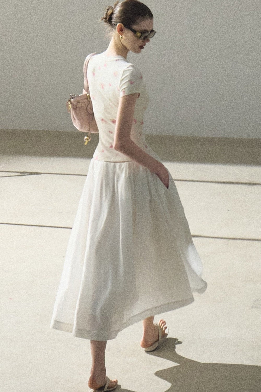 A-Line Lyocell Linen Midi Skirt