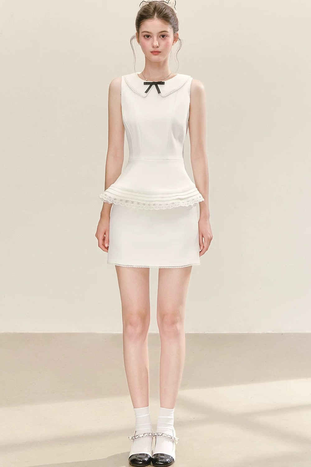 French Lace Collar Suit Skirt Set-Up