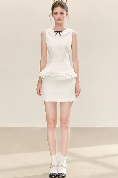 French Lace Collar Suit Skirt Set-Up