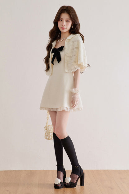 Hooded Hollow Crochet Knit Cardigan
