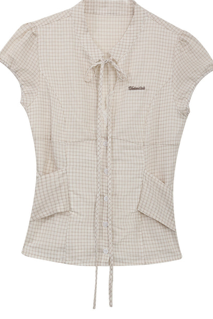 Preppy Puff-Sleeve Blouse