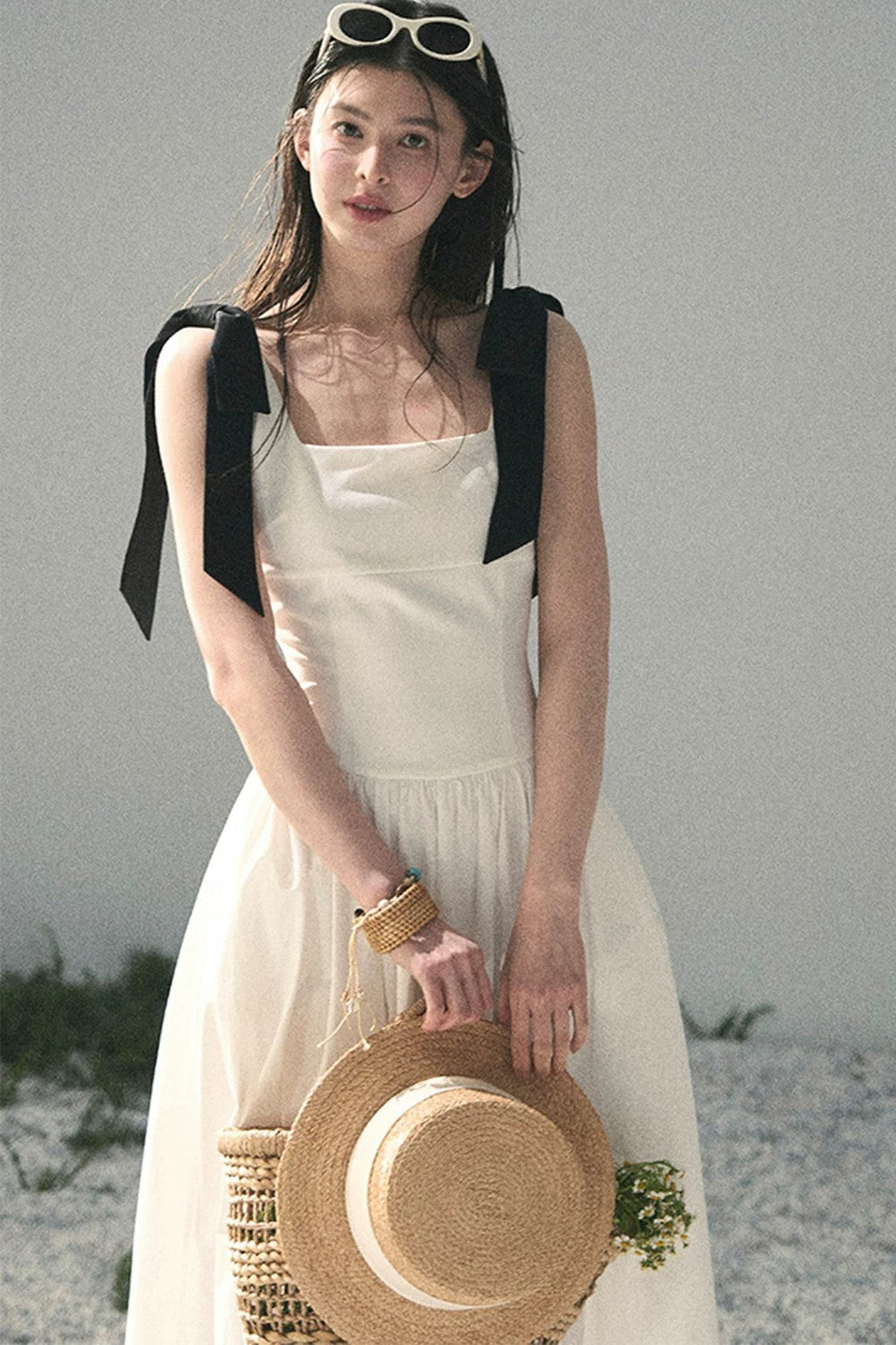 Vestido de tirantes de estilo francés