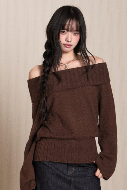 Off-Shoulder Knit Top
