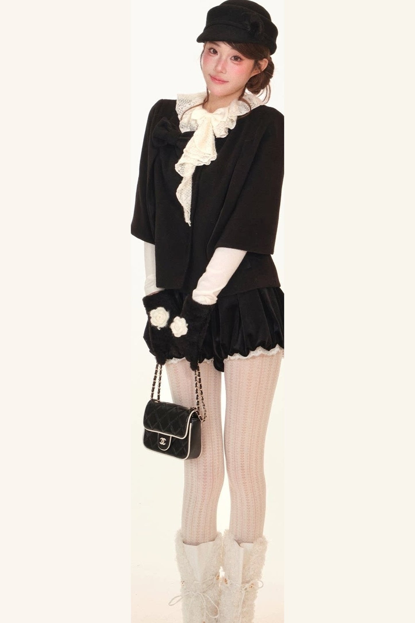 Autumn Lace Ruffle Coat Set-Up
