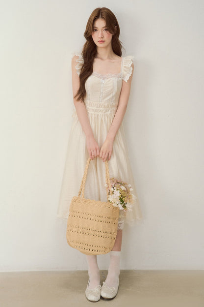 White Shell Lace Dress
