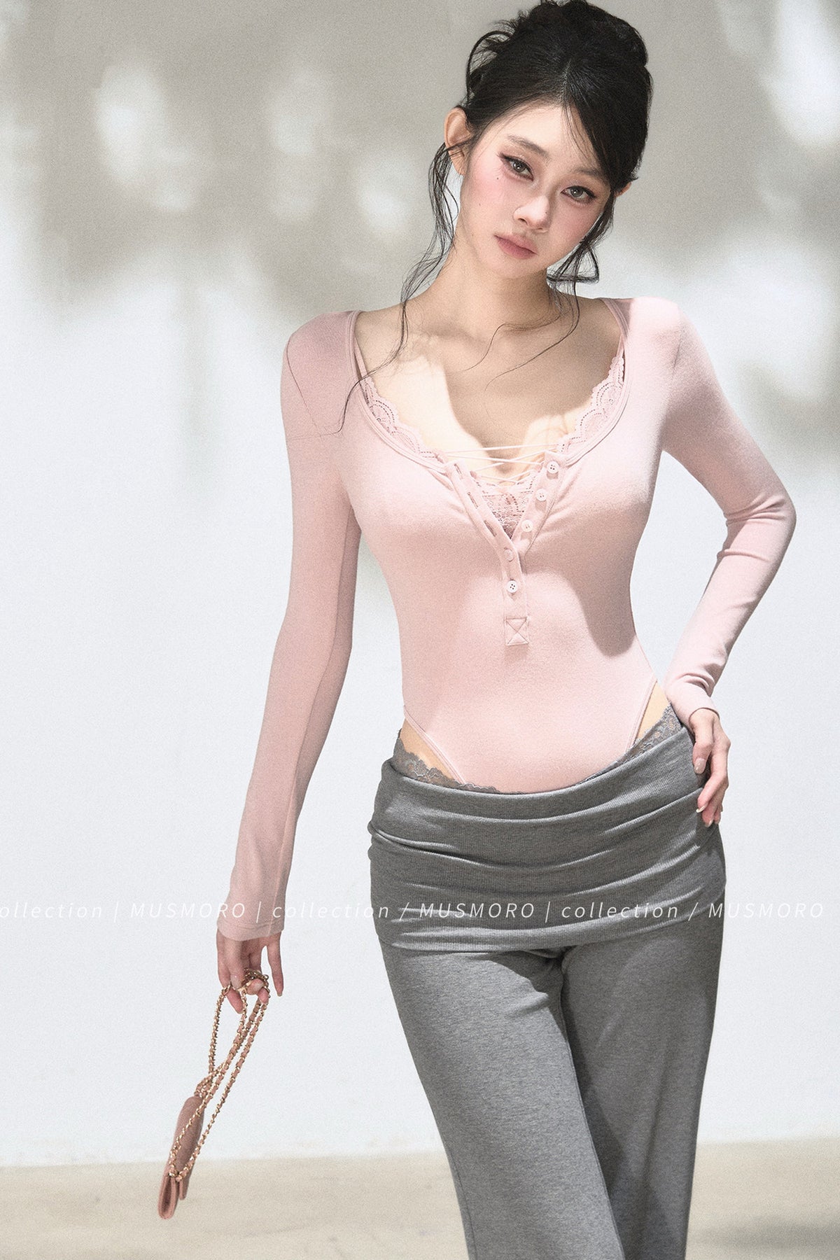 Lace Cross-Back Bodysuit