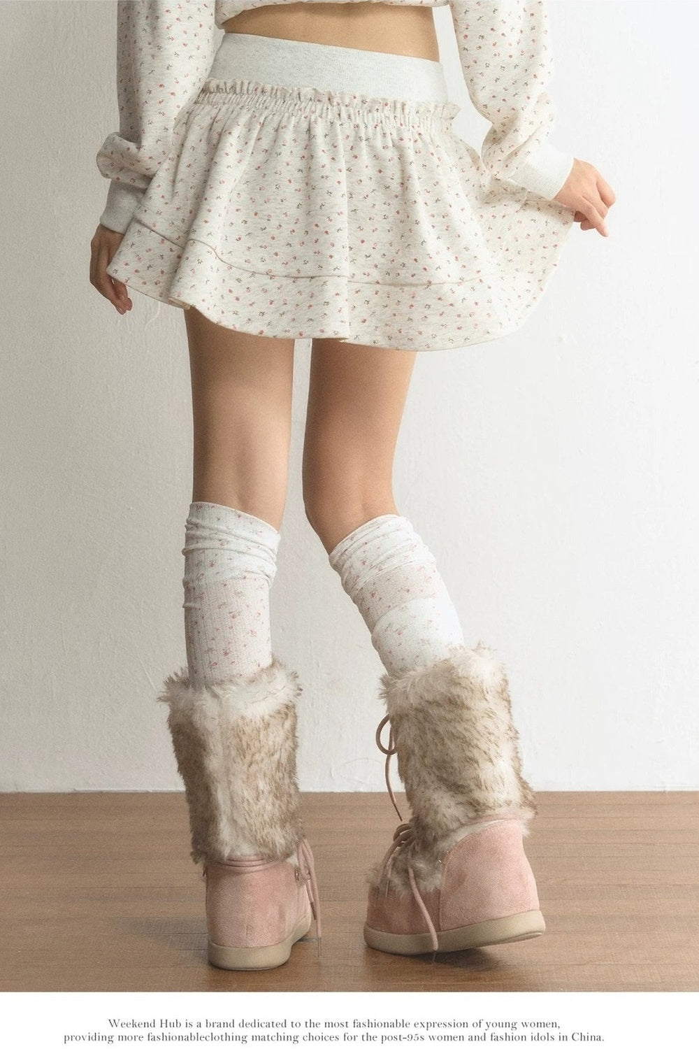 Floral Ruffle A-Line Skirt