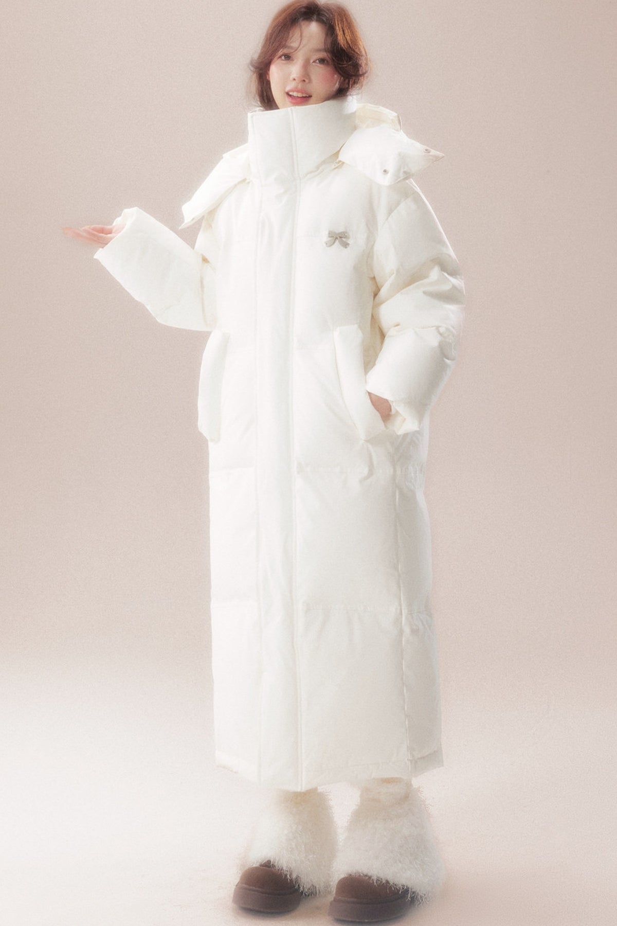 Long 90 White Goose Down Coat