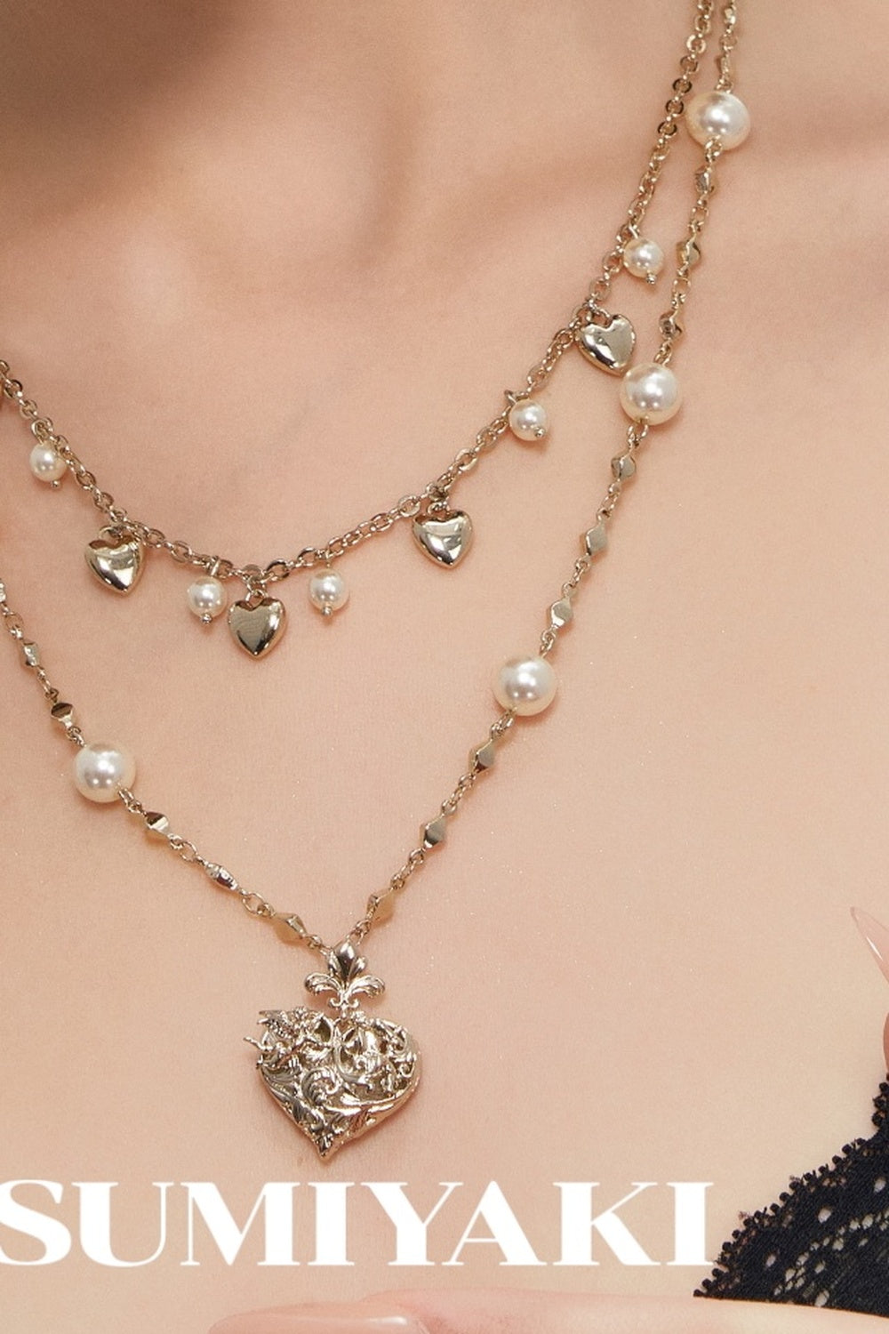 Double Layer Heart Necklace