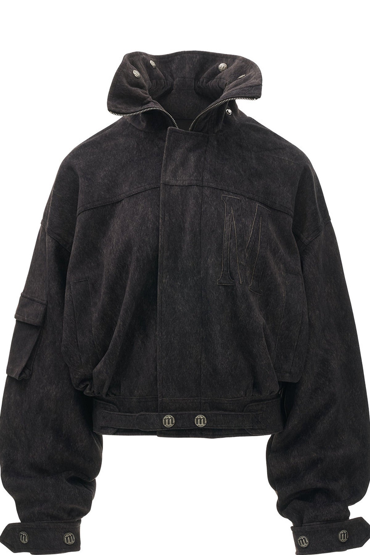 Imitation Horsehair Texture Silhouette Button Jacket