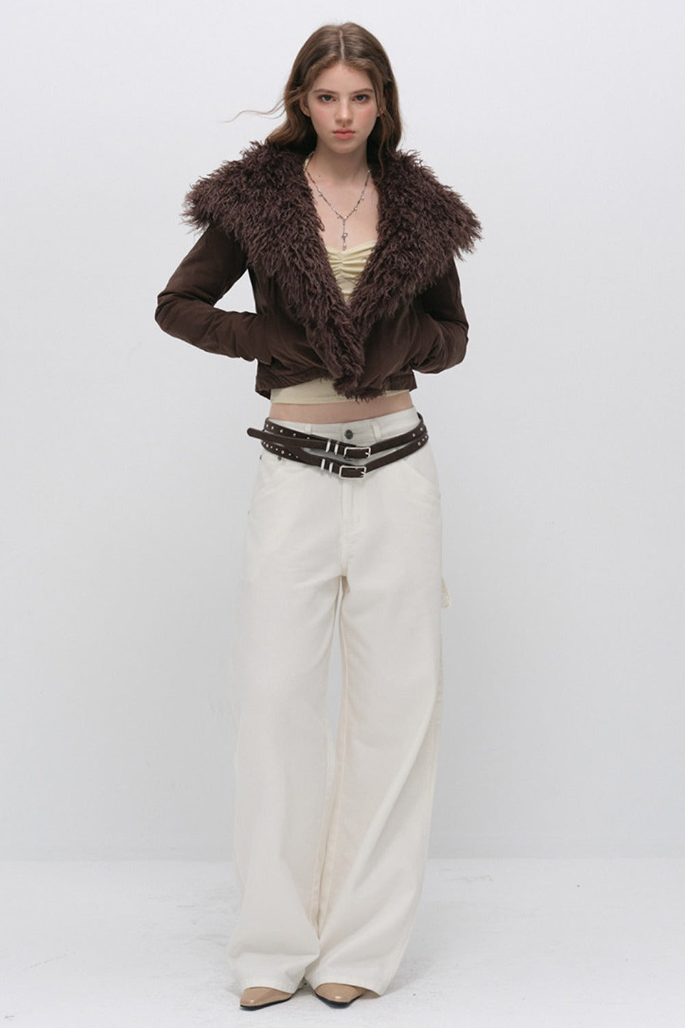 Fur Collar Shawl Down Jacket