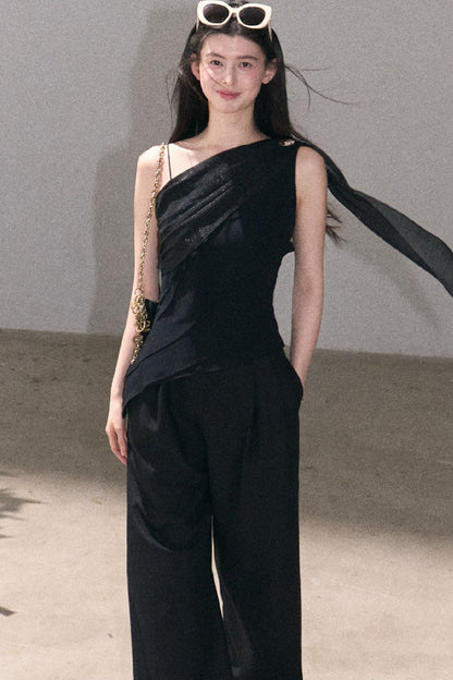 Asymmetrical Shoulder-Cut Tank Top