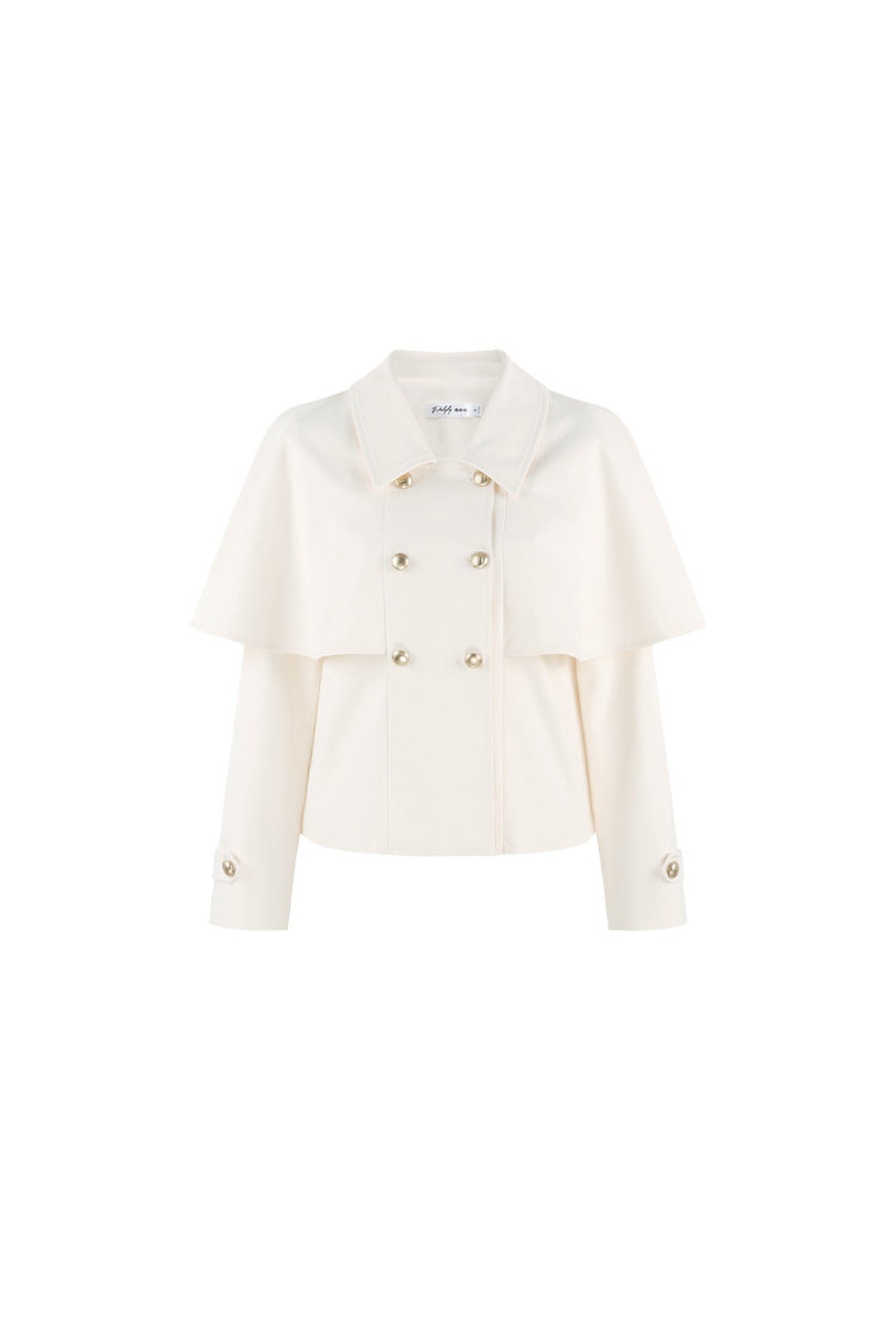 White Double-Breasted Cape Jacket