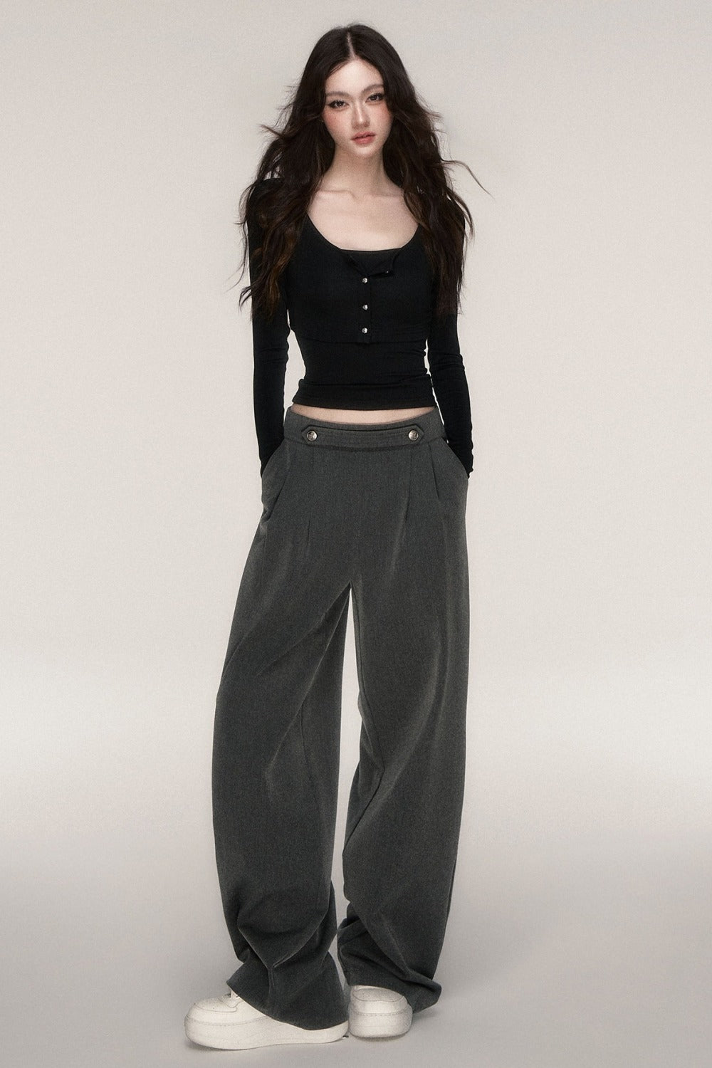 Long-Sleeved Top and Camisole Set