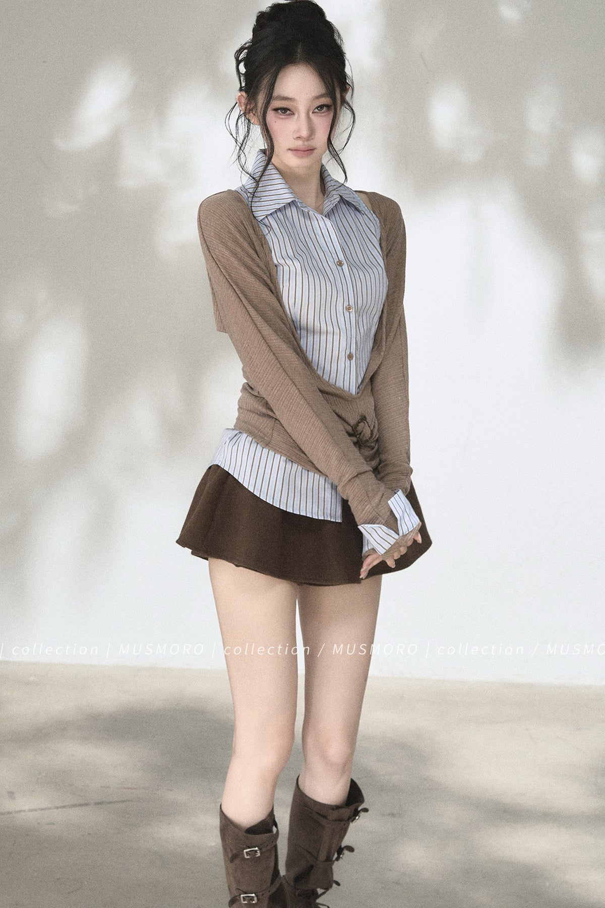 Layered-Look Knit Top Set-Up