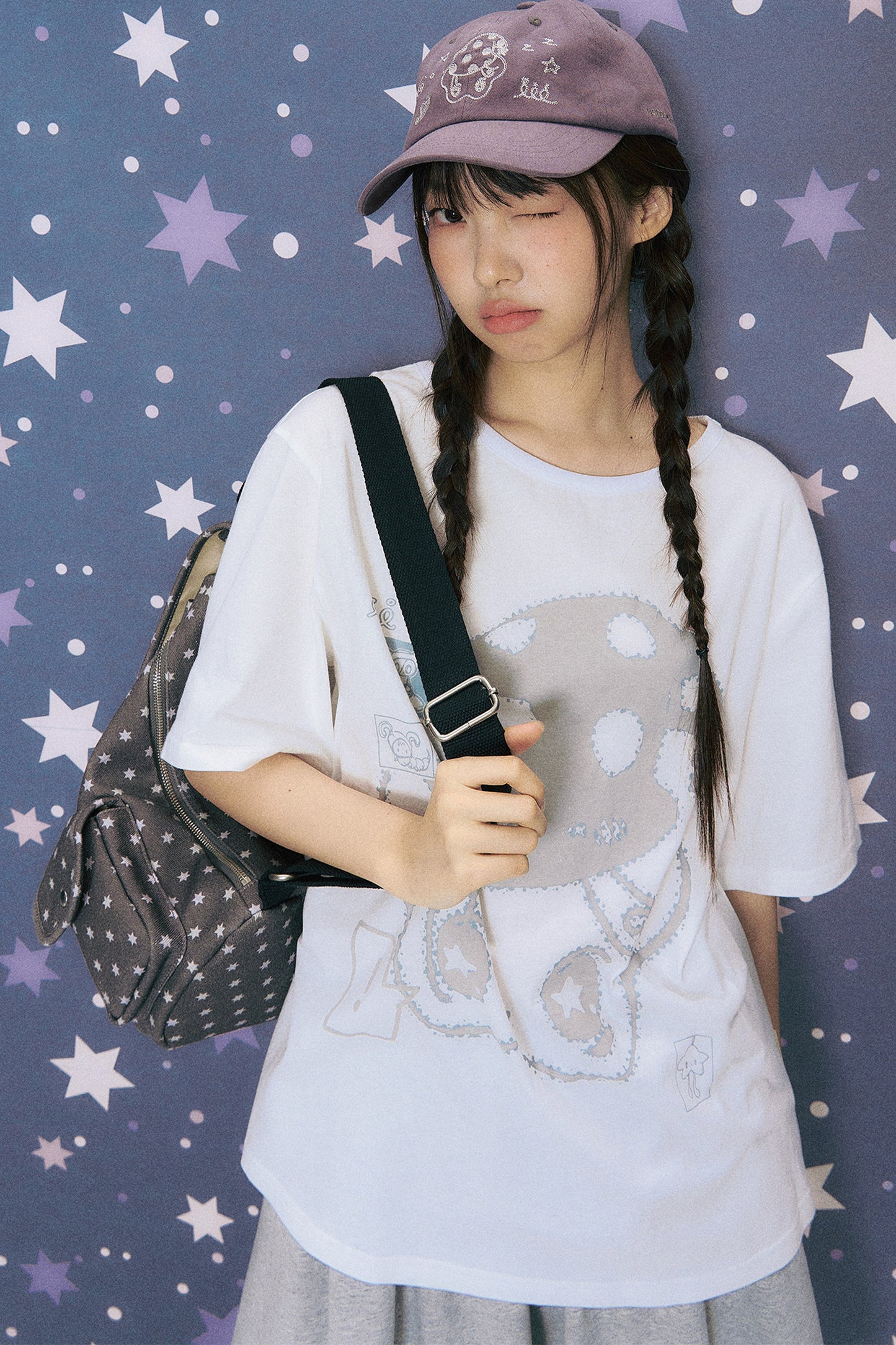 Starwii blusa oversize stampata