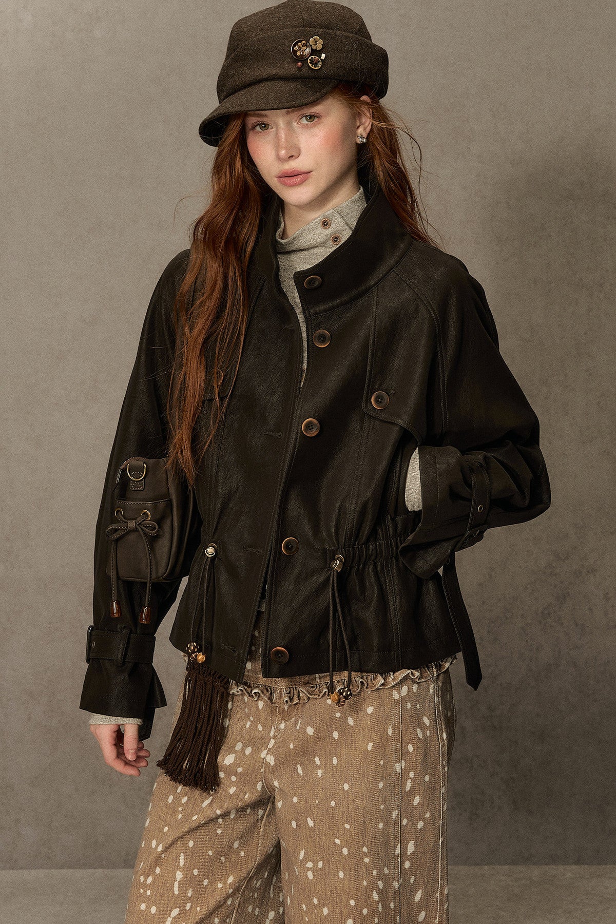 Coffee-Colored Leather Jacket