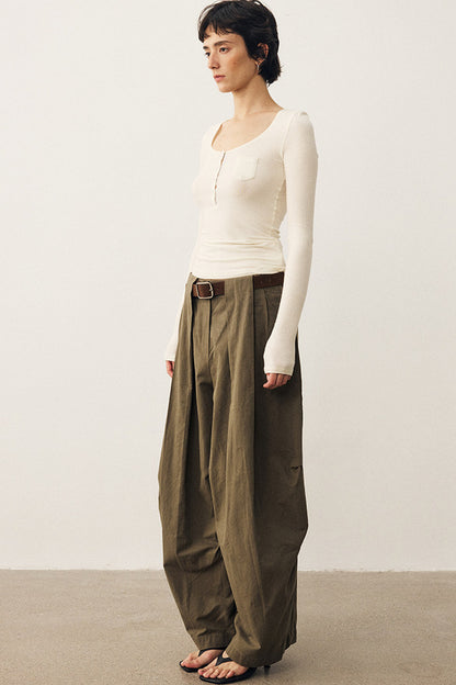 Retro Wide-Leg Parachute Pants