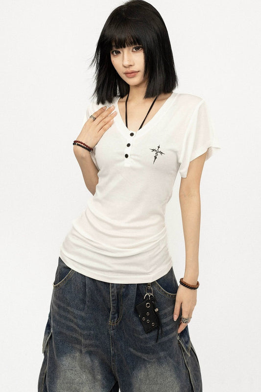 Spicy Cross Print Top