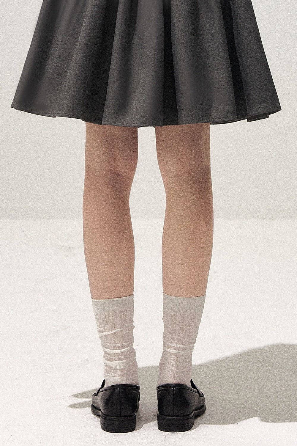 Gray Pleated Ballet Skirt