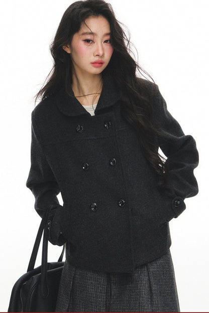 Short Wool Doll Collar Coat Set-Up