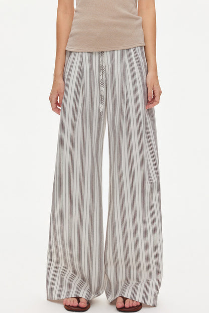 Lyocell Linen Blend Wide-Leg Pants