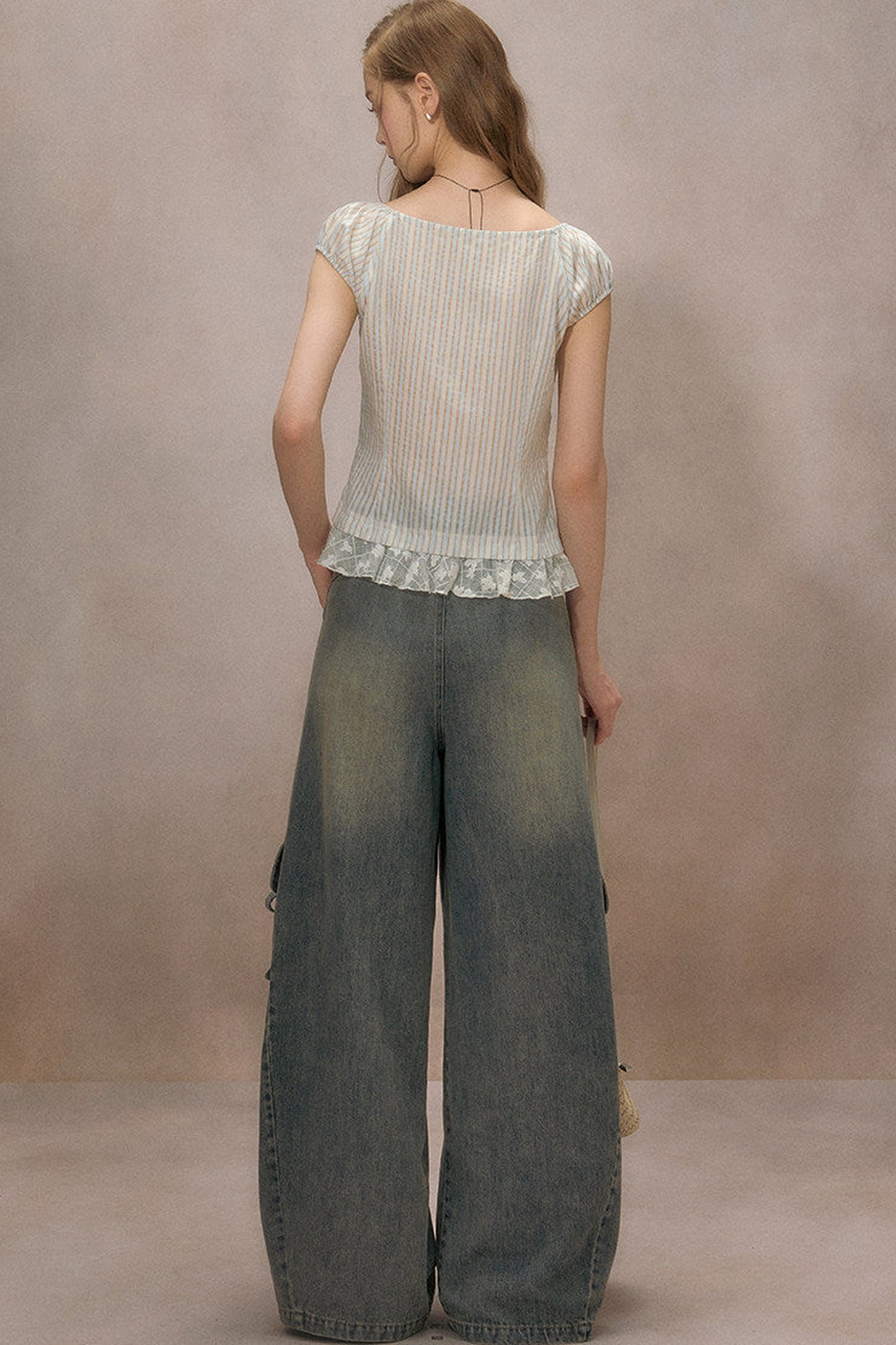 Half-Sugar Striped Blouse